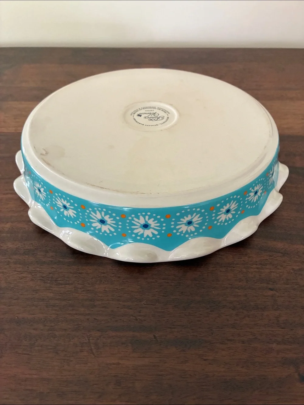 The Pioneer Woman Flea Market Pattern Turquoise Floral Stoneware Pie Dish